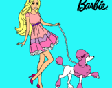 Dibujo Barbie paseando a su mascota pintado por emelyyyyy