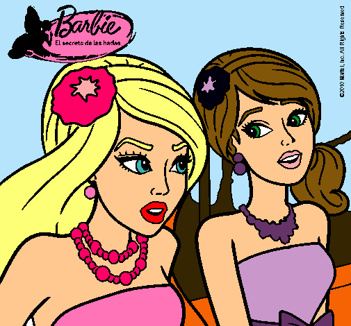 Dibujo Barbie y su amiga pintado por Jessica--F