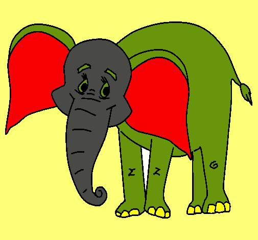 Dibujo Elefante feliz pintado por SergioAAD