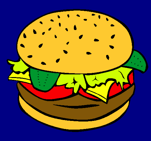 Dibujo Hamburguesa completa pintado por mikeyla