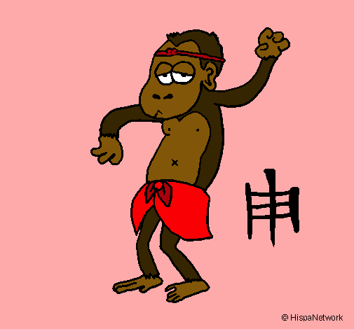 Dibujo Mono  pintado por santiaggo