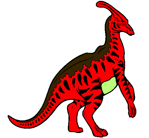 Dibujo Parasaurolofus con rayas pintado por Nicolas24