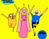 Dibujo Jake, Princesa Chicle y Finn pintado por PHIL