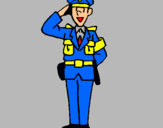 Dibujo Policía saludando pintado por simba15