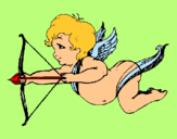 Dibujo Cupido volando pintado por guegos