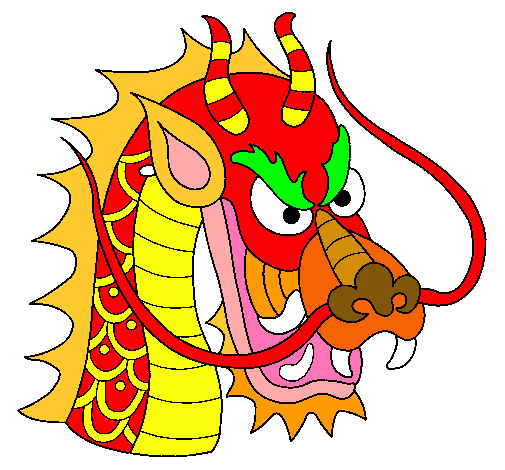 Dibujo Cabeza de dragón pintado por HASHI