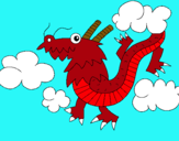 Dibujo Dragón chino pintado por spaida
