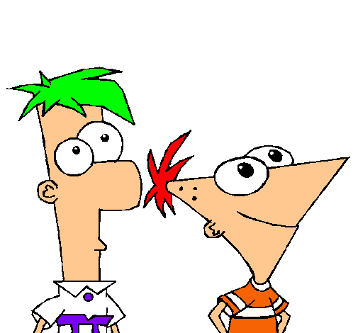 Dibujo Phineas y Ferb pintado por miralda