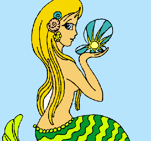 Dibujo Sirena y perla pintado por Ainoa2
