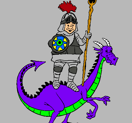 Dibujo Caballero San Jorge y el dragon pintado por gabe