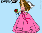 Dibujo Barbie vestida de novia pintado por Jessica--F