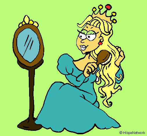 Dibujo Princesa y espejo pintado por Ainoa2