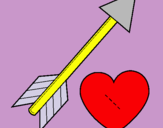 Dibujo Flecha y corazón pintado por miau444644