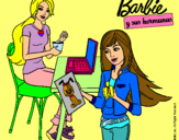 Dibujo Barbie y su hermana merendando pintado por BubblegumG