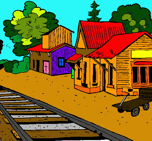 Dibujo Estación de tren pintado por oxidopaz_4