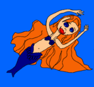 Dibujo Sirena con larga melena pintado por Albert-F