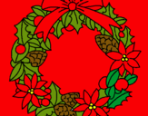 Dibujo Corona de flores navideña pintado por 060744