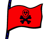 Dibujo Bandera pirata pintado por tefito