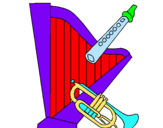 Dibujo Arpa, flauta y trompeta pintado por ahfgggg89555