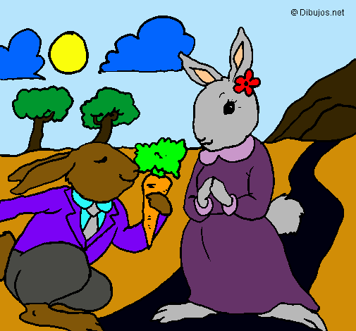 Dibujo Conejos pintado por hpna