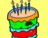 Dibujo Pastel de cumpleaños 2 pintado por mabu