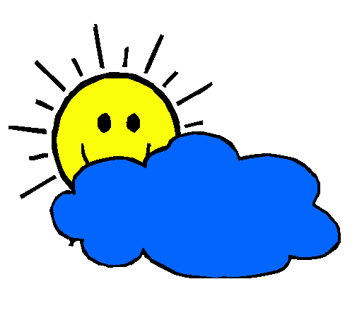 Dibujo Sol y nube pintado por melys