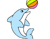 Dibujo Delfín jugando con una pelota pintado por dddddddddd