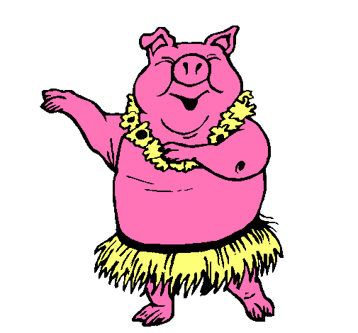Dibujo Cerdo hawaiano pintado por lesmon