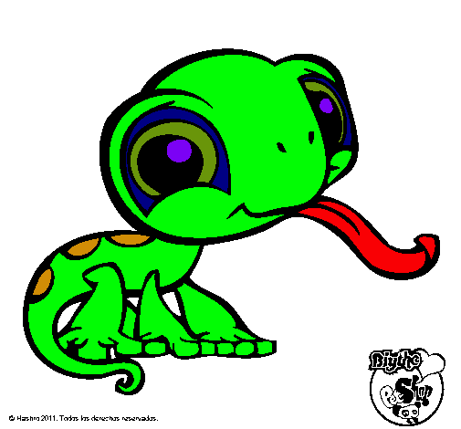 Dibujo Lagarto Littlest Pet Shop pintado por tongas