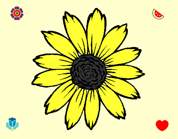 Dibujo Girasol pintado por Zervesita