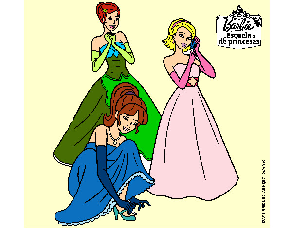 Dibujo Barbie y sus amigas vestidas de gala pintado por cjcj23-24