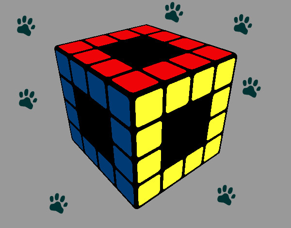 Dibujo Cubo de Rubik pintado por melodicjoe