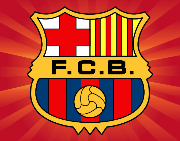 Dibujo Escudo del F.C. Barcelona pintado por JAPORU