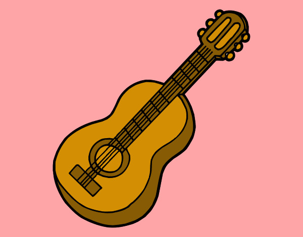 Dibujo Guitarra clásica pintado por Nitai