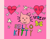 Dibujo Hello Kitty pintado por yalesita