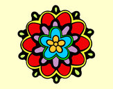 Dibujo Mándala con una flor pintado por hpna