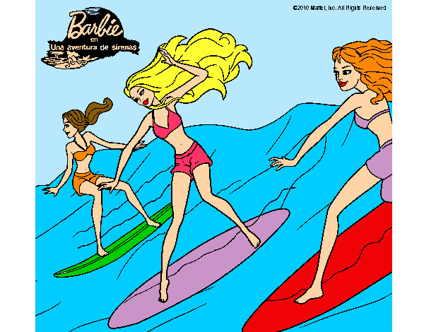 Dibujo Barbie de nuevo con sus amigas pintado por hpna