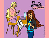 Dibujo Barbie y su hermana merendando pintado por Jule002