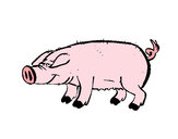 Dibujo Cerdo con pezuñas negras pintado por itsaso