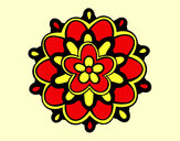 Dibujo Mándala con una flor pintado por michinita