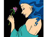 Dibujo Princesa con una rosa pintado por Coraline