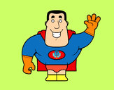 Dibujo Superhéroe saludando pintado por JaviChris