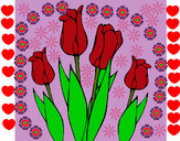 Dibujo Tulipanes pintado por karenmelis