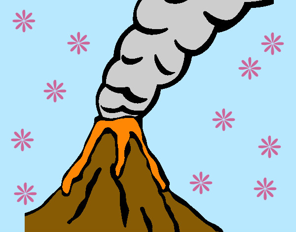 Dibujo Volcán pintado por hpna