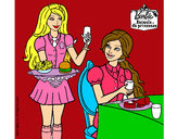 Dibujo Barbie en la hamburguesería pintado por MAR12