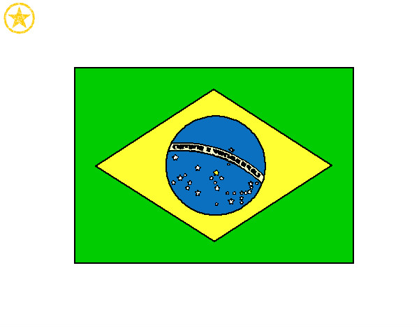 Como dibujar la bandera de Brasil paso a paso y muy facil 