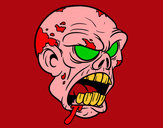 Dibujo Cabeza de zombi pintado por leonardol