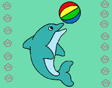 Dibujo Delfín jugando con una pelota pintado por petisaa