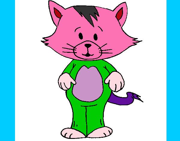 Dibujo Gato con flequillo pintado por kathterine