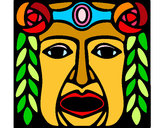 Dibujo Máscara Maya pintado por marteta